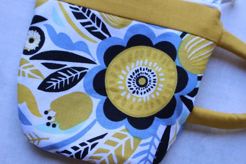 Teacup Pouch Modern Floral Yellow, Flowers, Jewelry, Zip Pouch, Coin