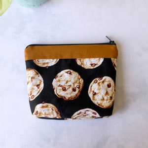 Zipper Pouch Cookies, Chocolate Chip Cookie, Food Dessert Baking, Zip Bag, Small Item, Cute Zip Pouch, Toiletries Bag, Gift For Her Mom Gift