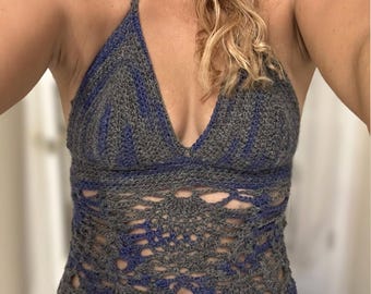 Neckholder Top aus Häkelspitze