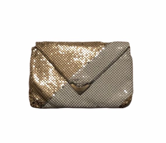 Vintage White and gold metallic clutch - image 7