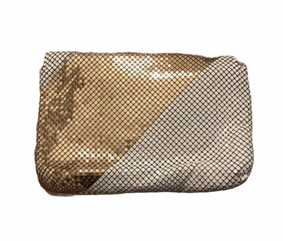 Vintage White and gold metallic clutch - image 2
