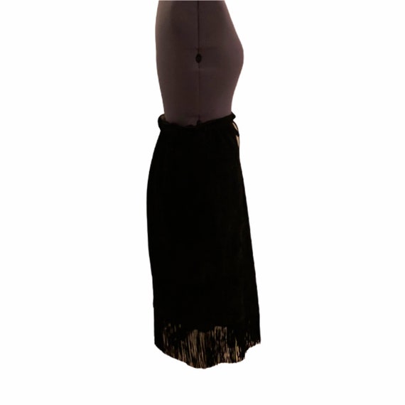 Vintage fringe leather maxi skirt - image 2