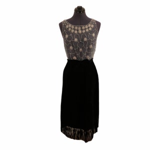 Vintage fringe leather maxi skirt