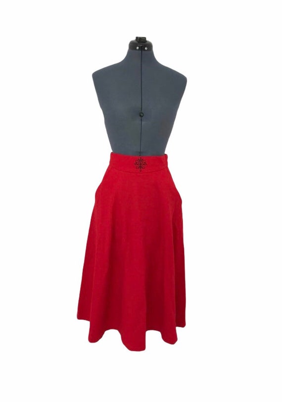 Leslie Fay vintage red wool skirt