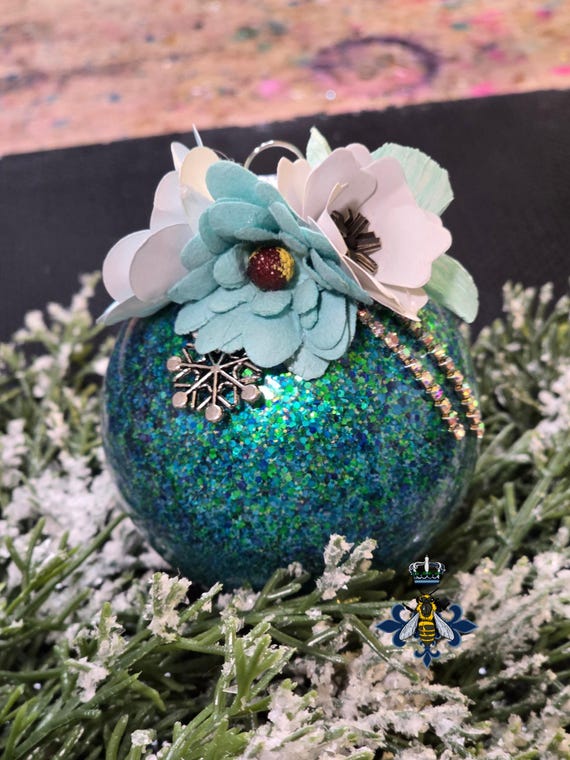 3 Inch, Glass, Glitter, Paper Flowers, Handmade, Free Shipping