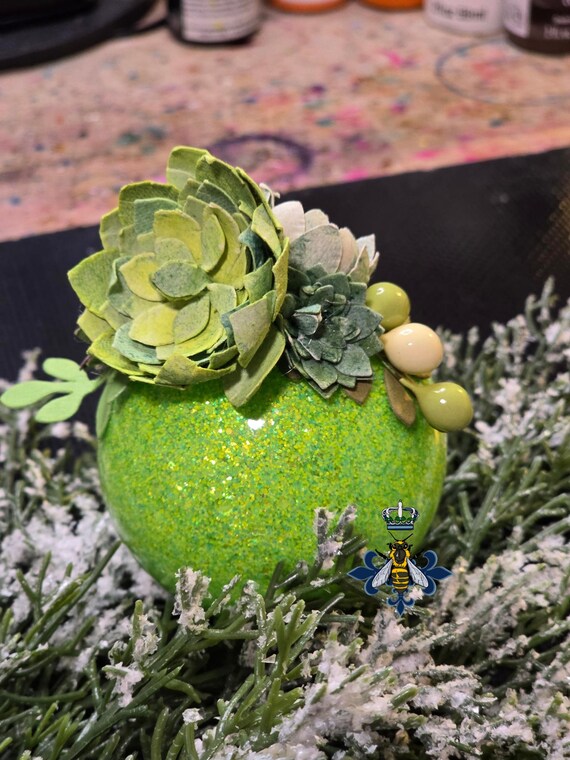 3 Inch, Glass, Glitter, Paper Flowers, Handmade, Free Shipping
