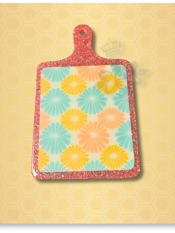 13 x 7.75 inch Coral Deco Resin Charcuterie Tray