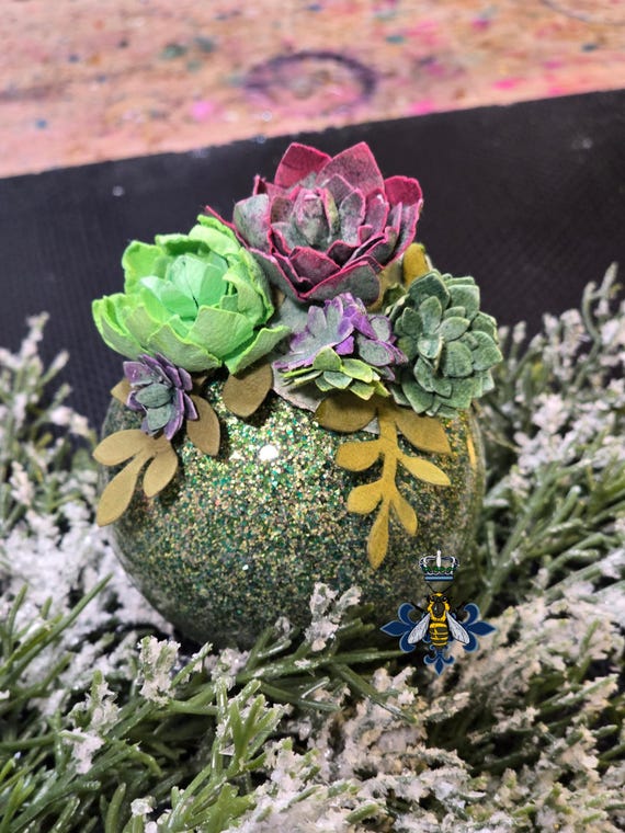 3 Inch, Glass, Glitter, Paper Flowers, Handmade, Free Shipping