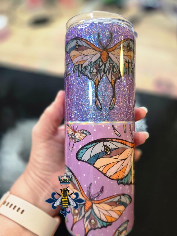 20oz Skinny Stainless Steel, Tumbler, I am Worthy, Purple, Holographic, glitter, vinyl, Gift, gift idea, doublewalled, gift idea