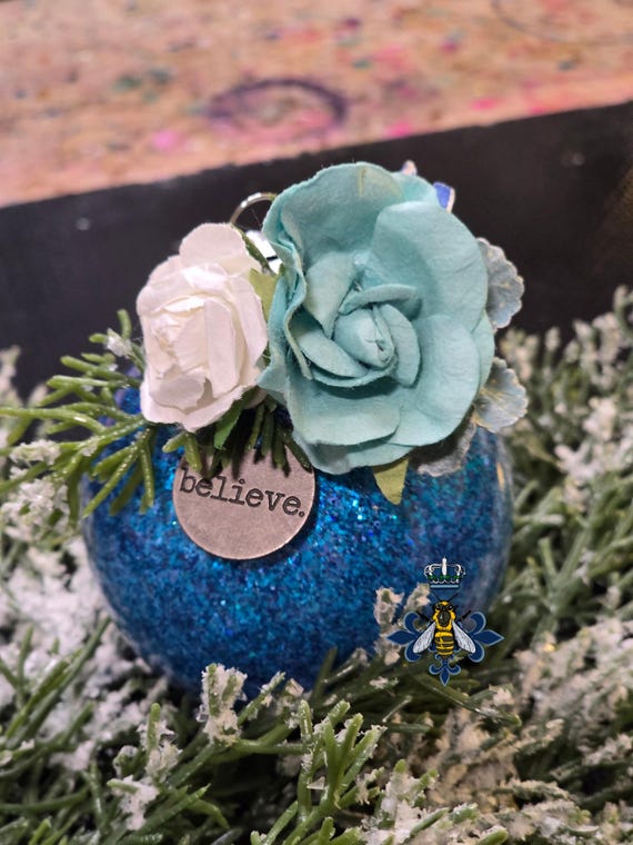 3 Inch, Glass, Glitter, Paper Flowers, Handmade, Free Shipping