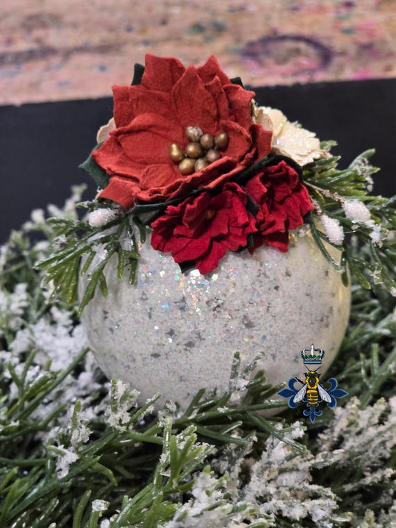 3 Inch, Glass, Glitter, Paper Flowers, Handmade, Free Shipping