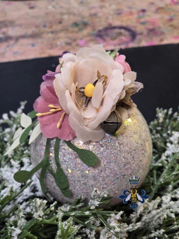 3 Inch, Glass, Glitter, Paper Flowers, Handmade, Free Shipping