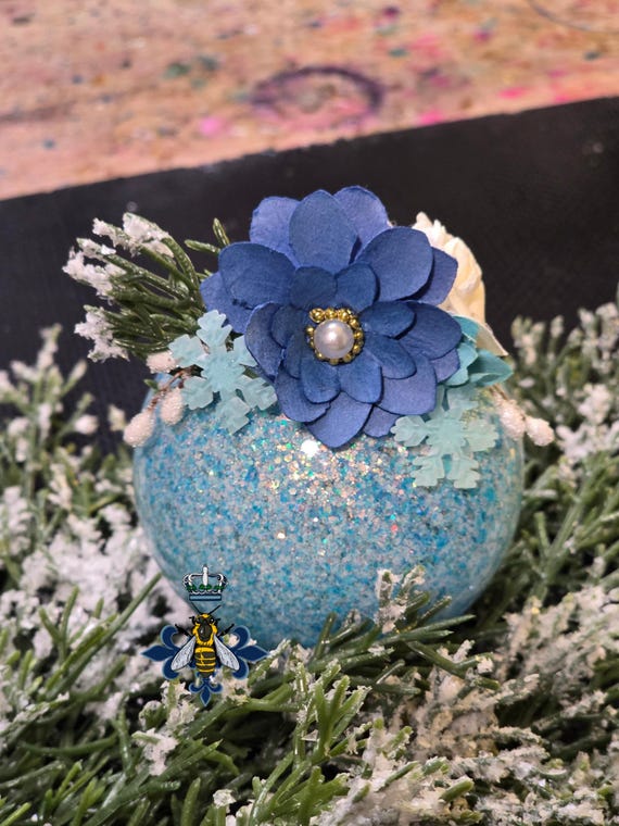 3 Inch, Glass, Glitter, Paper Flowers, Handmade, Free Shipping