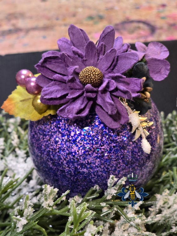 3 Inch, Glass, Glitter, Paper Flowers, Handmade, Free Shipping