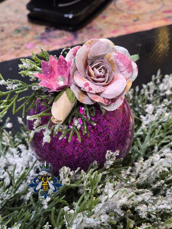 3 Inch, Glass, Glitter, Paper Flowers, Handmade, Free Shipping