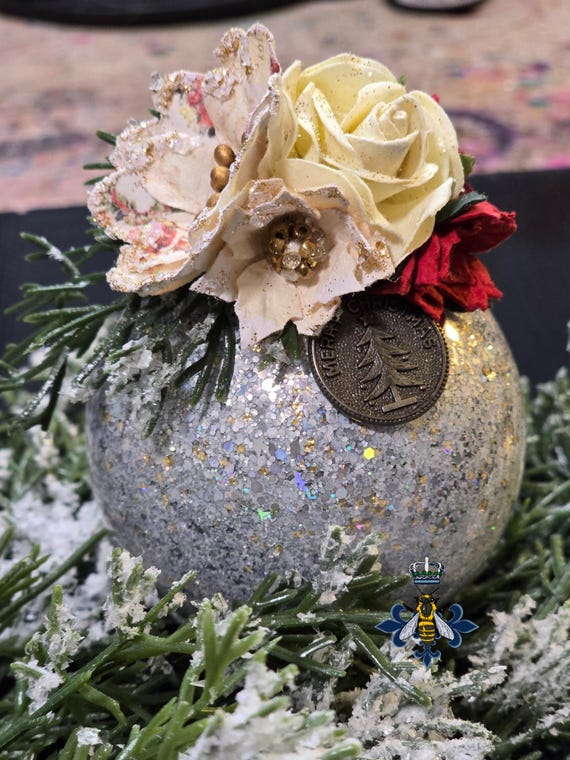 3 Inch, Glass, Glitter, Paper Flowers, Handmade, Free Shipping