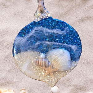 エポキシ海洋オーナメント、貝殻、グリッター、海の波、アクリルブランク