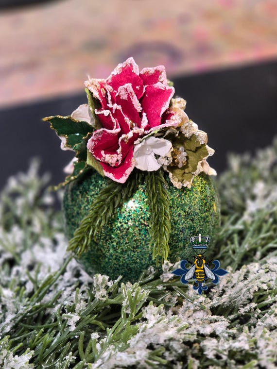 3 Inch, Glass, Glitter, Paper Flowers, Handmade, Free Shipping