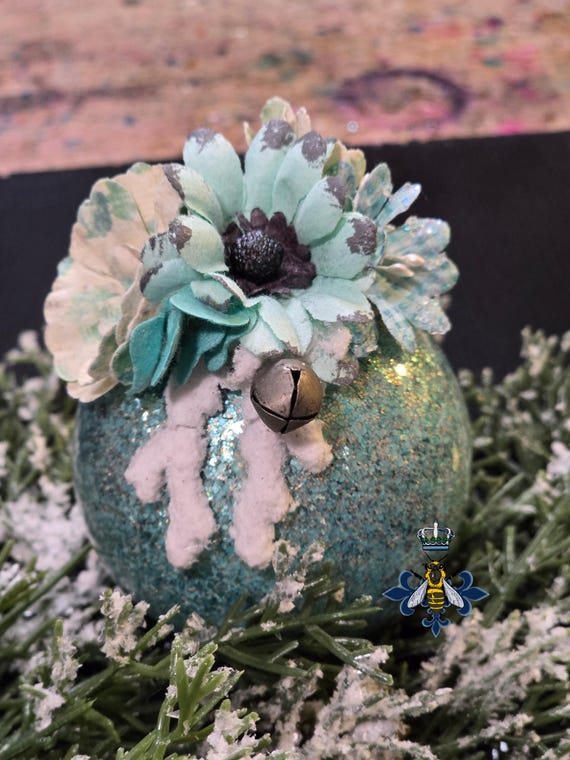 3 Inch, Glass, Glitter, Paper Flowers, Handmade, Free Shipping