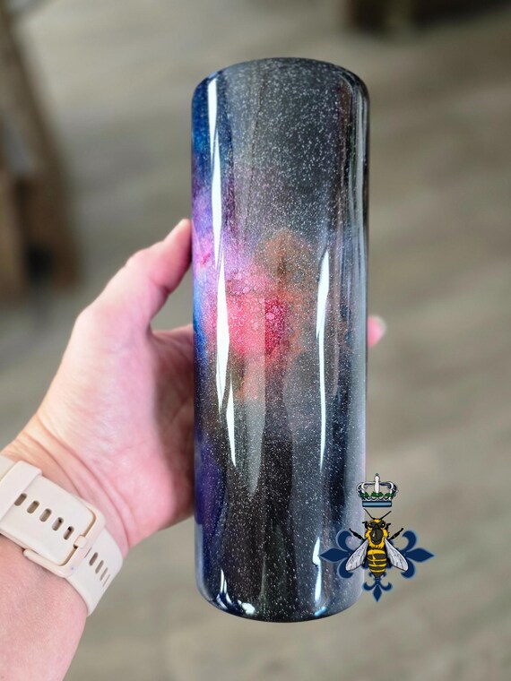 20oz Stainless Steel Tumbler, Alcohol Ink, Galaxy, Glitter, Gift Idea, Gift,