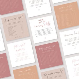 Lot de jeux de baby shower personnalisables - Imprimé et livré chez vous !