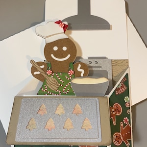 3D Gingerbread Baker - Christmas Box card