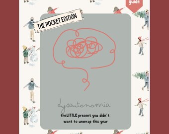 Guía de bolsillo navideña sobre disautonomía, edición navideña para carpeta médica, carpeta de información médica, concienciación sobre el síndrome de taquicardia ortostática postural (POTS), carpeta médica