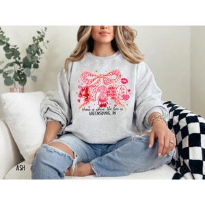 Custom Valentine's Day Hometown Sweatshirt, Personalized Zip Code Crewneck, Home Is Where The Love Is Cozy Retro Valentine Pullover