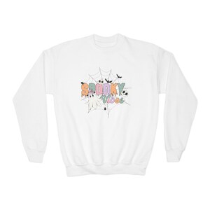 Spooky Vibes Youth Gildan Sweatshirt, Halloween Sweatshirt, Spooky Season Hoodie, Halloween Party Hoodie, Fall Sweatshirt, Halloween Costume