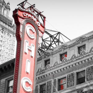 Chicago Theatre Print Fine Art Photograph High Quality Enhanced Matte Photo Wall Art Abstract Architecture City image 2