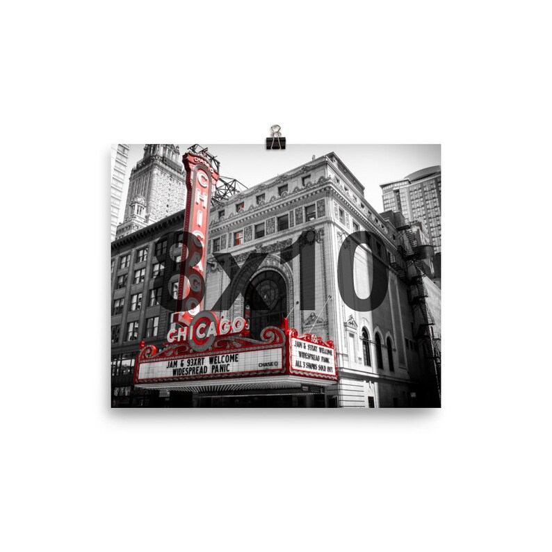 Chicago Theatre Print Fine Art Photograph High Quality Enhanced Matte Photo Wall Art Abstract Architecture City image 3