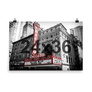 Chicago Theatre Print Fine Art Photograph High Quality Enhanced Matte Photo Wall Art Abstract Architecture City image 7