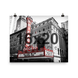 Chicago Theatre Print Fine Art Photograph High Quality Enhanced Matte Photo Wall Art Abstract Architecture City image 4