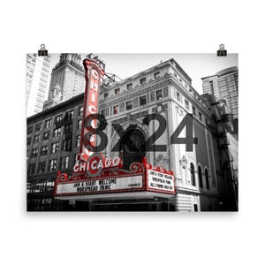 Chicago Theatre Print Fine Art Photograph High Quality Enhanced Matte Photo Wall Art Abstract Architecture City image 6