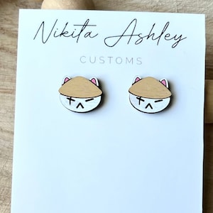 Catchwita Wood Stud Earrings, BTS ARMY Merch