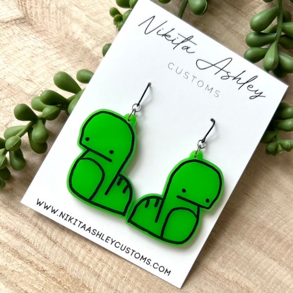 Channie's Dino Earrings, Dinosaur Earrings, Stray Kids Fan Made Merch