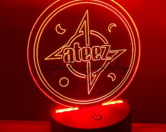 Ateez Atiny Desk Lamp, Kpop Merch, Ateez Merch