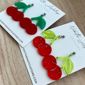Brincos de cereja, joias com tema de frutas, brincos de viés Kpop