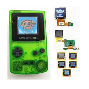 Nintendo Game Boy Color GBC System Backlight Backlit Brighter Mod Clear Green