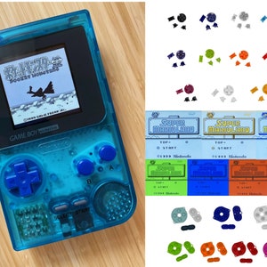 Nintendo Game Boy Pocket GBP System Backlight Brighter TFT LCD Mod Clear Blue Pick Buttons & Pads
