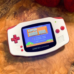 Nintendo Game Boy Advance GBA Custom White System V5 IPS Brighter Backlit Mod (Pick Button Color!)