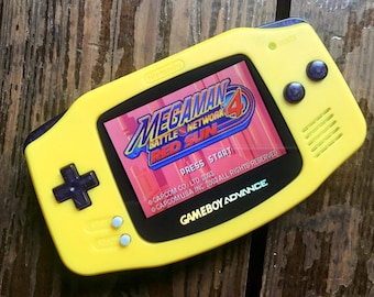 Nintendo Game Boy Advance GBA YELLOW System IPS Brighter Backlit Mod (Pick Button Color!) with Rechargeable Battery