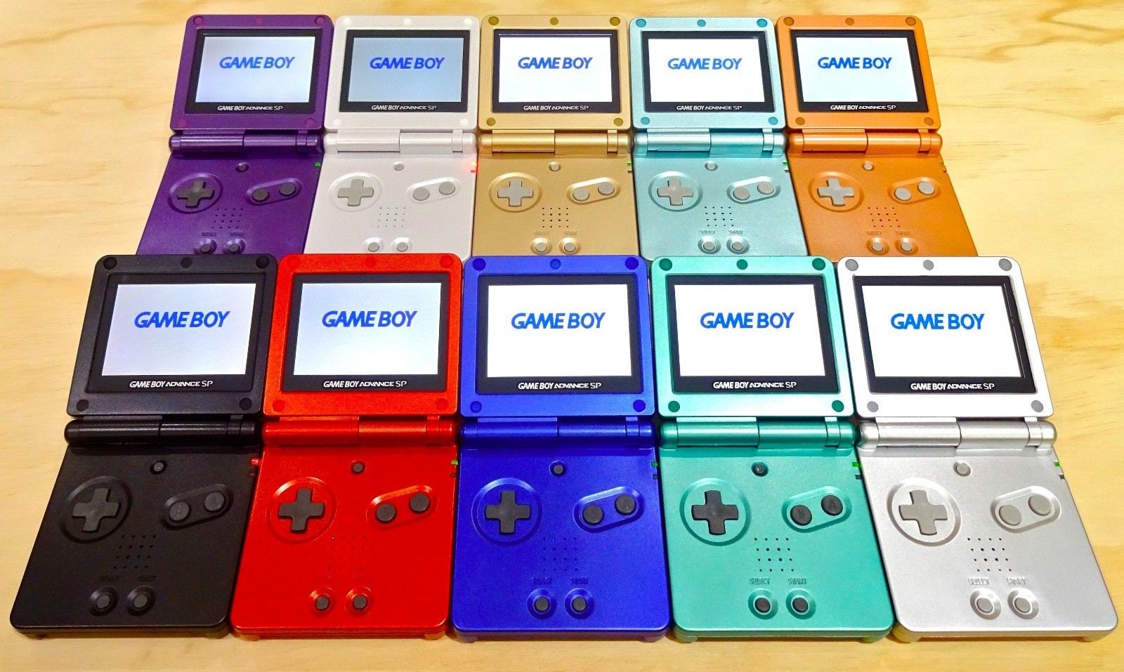 Nintendo Game Boy Advance GBA SP Silver System AGS 101 Brighter Mint New!  (Pick Button Color!)