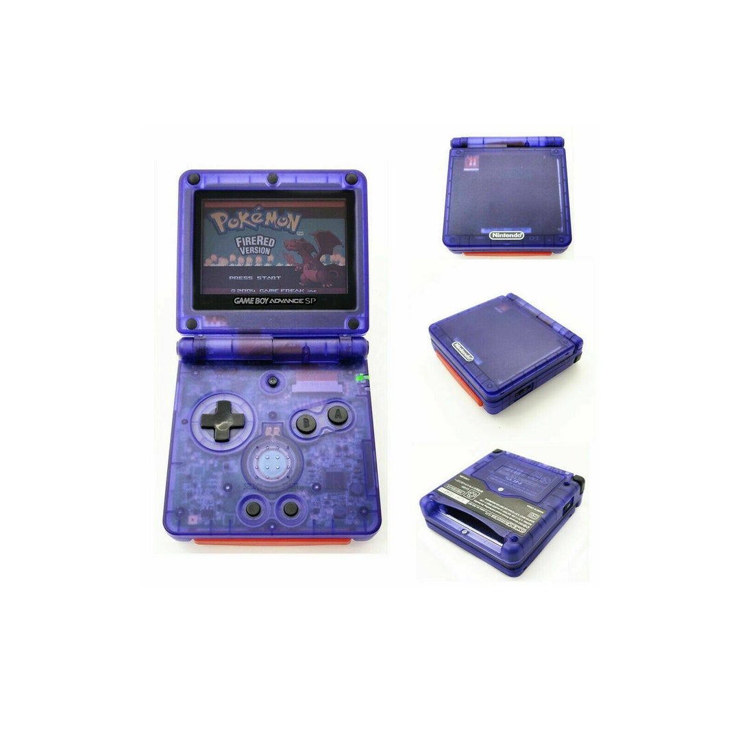 Nintendo Game Boy Advance GBA SP Transparent Clear Purple System AGS 001  Mint New pick Button Color 