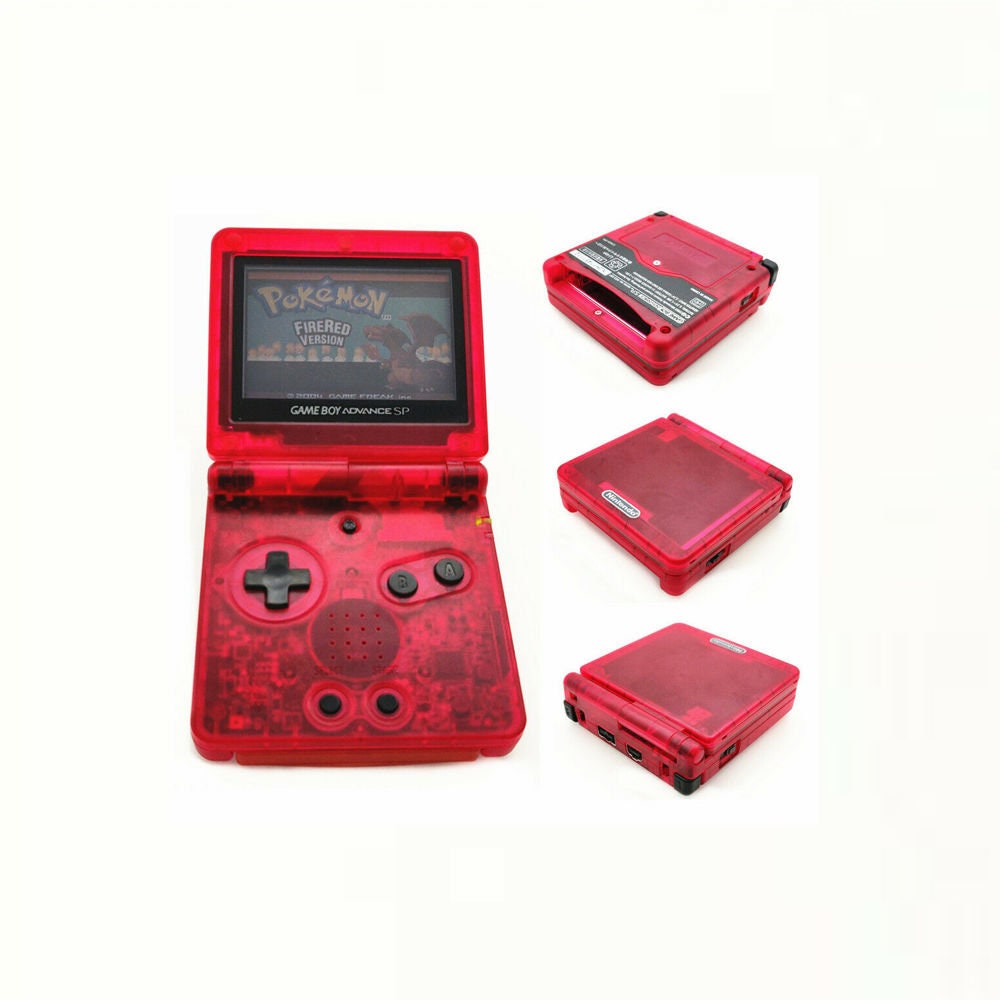 Nintendo Game Boy Advance Transparent Red Game Console With Backlit Sc