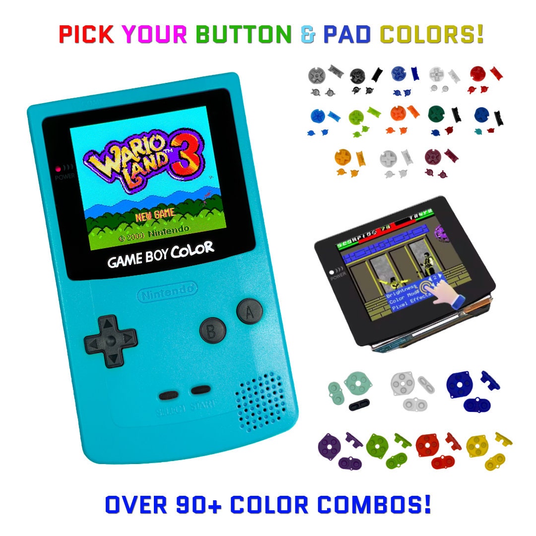 Nintendo Game Boy Color Teal Blue System Gbc AMOLED OLED Q5 Xl