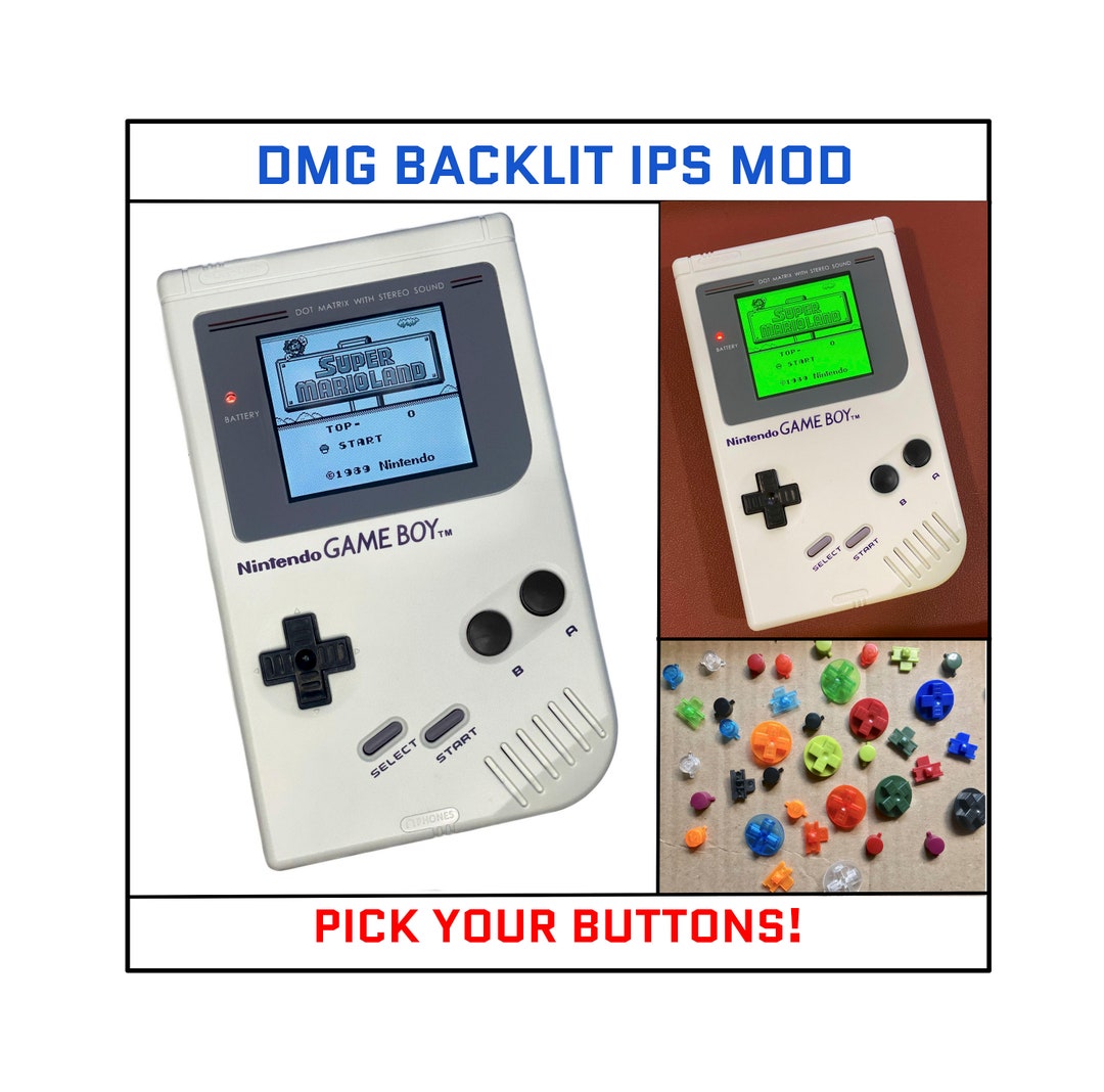 ゲームボーイ DMG IPS Nintendo Game Boy Original DMG IPS Brighter Backlight Mod White