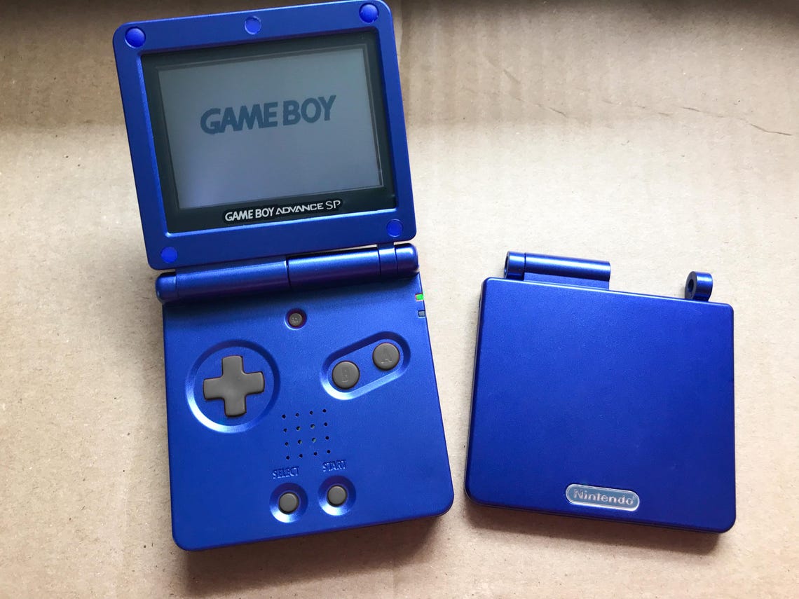 Nintendo Game Boy Advance GBA SP Cobalt Blue System AGS 001 Mint New (Pick Button Color!), foto 1 di 3