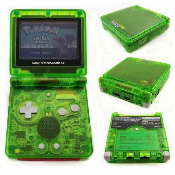 Nintendo Game Boy Advance Transparent Green Game Console With Backlit Screen