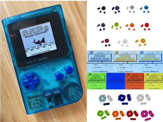 Nintendo Game Boy Pocket GBP System Backlight Brighter TFT LCD Mod Clear Blue Pick Buttons & Pads